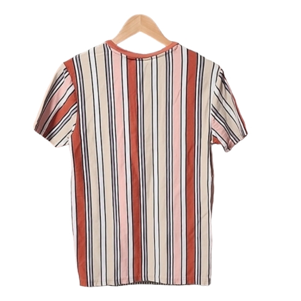 HUF Worldwide Striped Short Sleeve Tee S Shirt Skater Hip Hop EDM Cali Skate - Picture 4 of 10